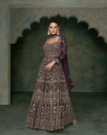 Georgette Embroidery Anarkali Long Gown - MYLUXURY LANE ENTERPRISE
